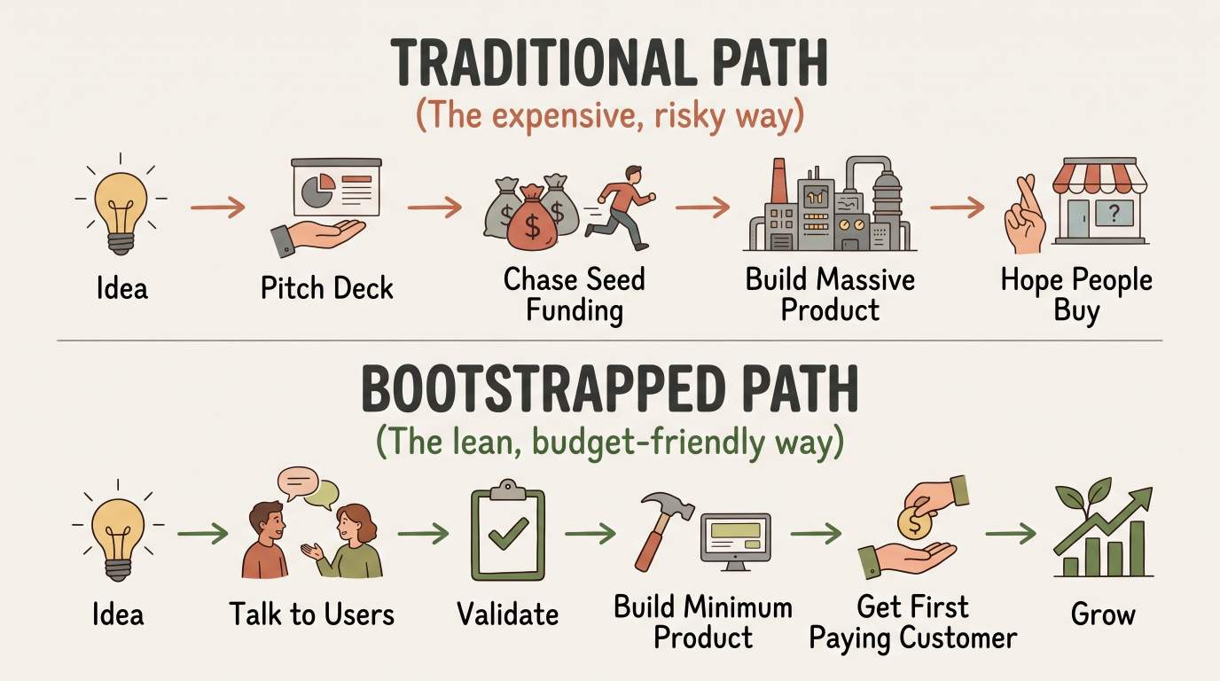 Traditional vs Bootstrapped Path